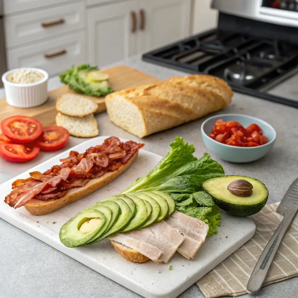 Ingredients for Roasted Turkey and Avocado BLT Panera