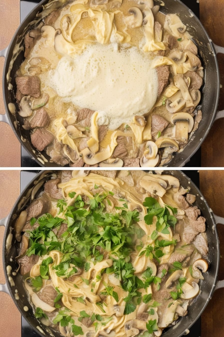 hamburger meat and alfredo sauce6