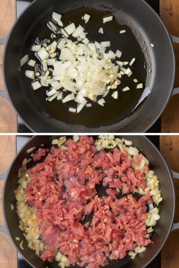hamburger meat and alfredo sauce2