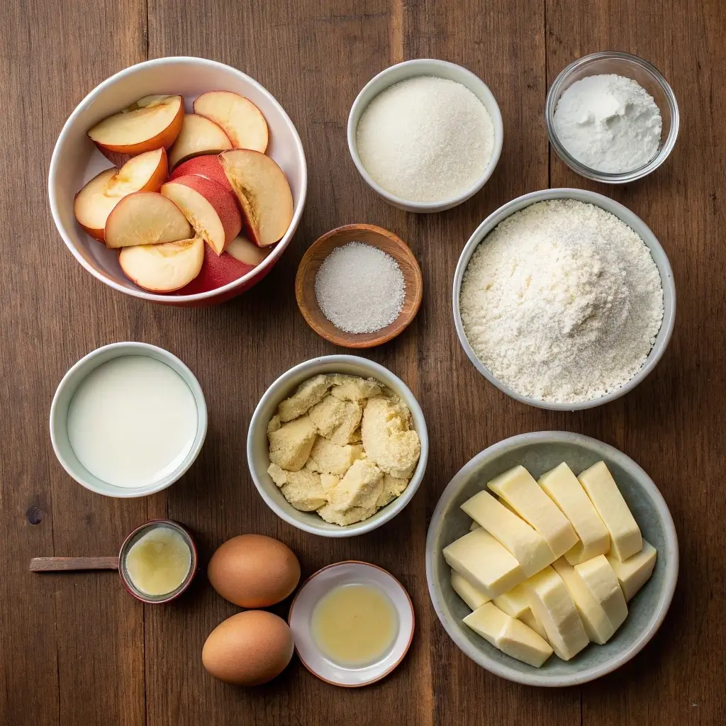 ingredients for cottage pudding upside-down cake